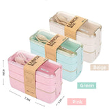 3-In-1 Compartment Bento Lunch Box Meal Prep Containers