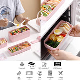 3-In-1 Compartment Bento Lunch Box Meal Prep Containers