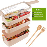 3-In-1 Compartment Bento Lunch Box Meal Prep Containers