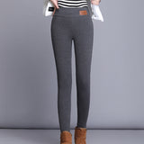 Thick Cashmere Leggings Fleece Lined Tights High Waist Stretchy Ladies Thermal Pants
