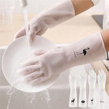 2 Pairs Reusable Kitchen Household Dishwashing Cleaning Rubber PVC Gloves