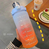2L Large Capacity Water Bottle Time Marker Motivational Sport Bottle