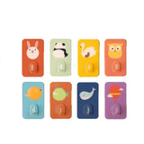 8PCS Cartoon Adhesive Wall Hooks Cute Wall Stickers for Office Home Kitchen